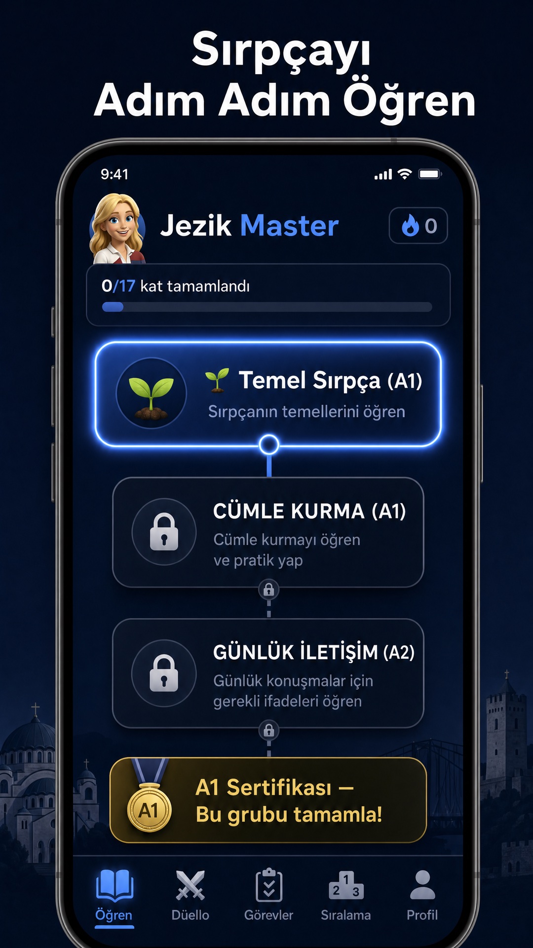 Jezik Master Sırpça ekranı